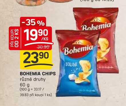 BOHEMIA CHIPS různé druhy 60 g