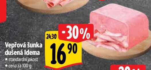 Vepřová šunka dušená Idema, cena za 100 g 