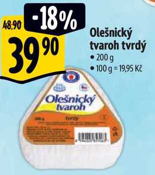 Olešnický tvaroh tvrdý, 200 g 