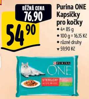 Purina ONE Kapsičky pro kočky, 4x 85 g 