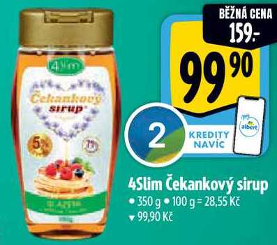 4Slim Čekankový sirup, 350 g 