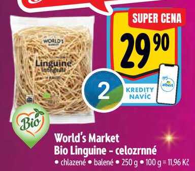 World's Market Bio Linguine - celozrnné, 250 g 