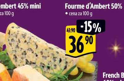 Fourme d'Ambert 50%, cena za 100 g