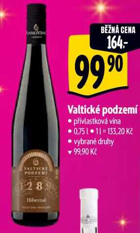 Valtické podzemí přívlastková vína, 0,75 l