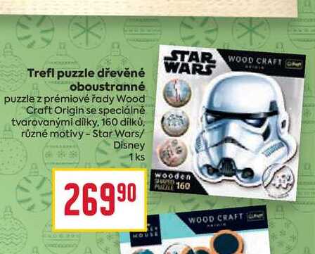 Trefl puzzle dřevěné oboustranné puzzle z prémiové řady Wood Craft Origin se speciálně tvarovanými dílky, 160 dílků, různé motivy - Star Wars/ Disney 1ks 