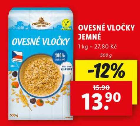 OVESNÉ VLOČKY JEMNÉ, 500 g