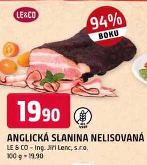 ANGLICKÁ SLANINA NELISOVANÁ LE & CO 100G