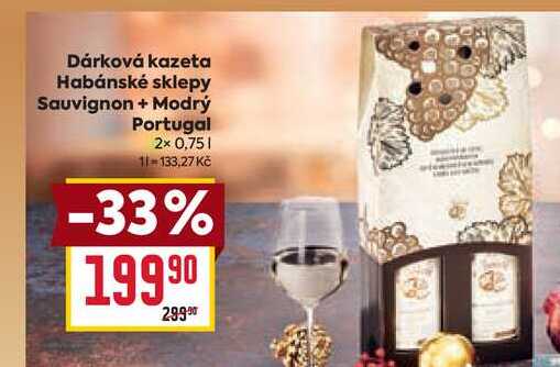 Dárková kazeta Habánské sklepy Sauvignon + Modrý Portugal 2x 0,75l