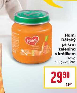 Hami Dětský příkrm zelenina s králíkem 125 g 