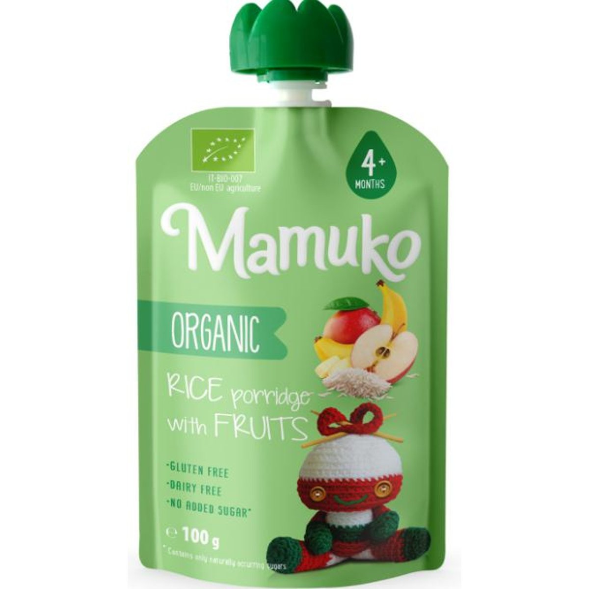 Mamuko BIO Rýže a ovocné pyré pro miminka od 4. měsíce