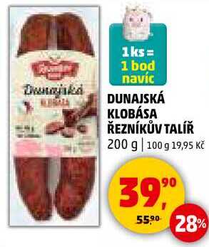 DUNAJSKÁ KLOBÁSA ŘEZNÍKŮV TALÍŘ, 200 g 