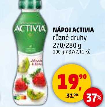 ACTIVIA NÁPOJ ACTIVIA různé druhy, 270/280 g  v akci