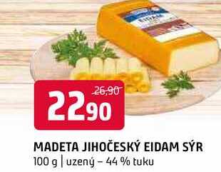 Madeta Jihočeský eidam 44% plátky 100g