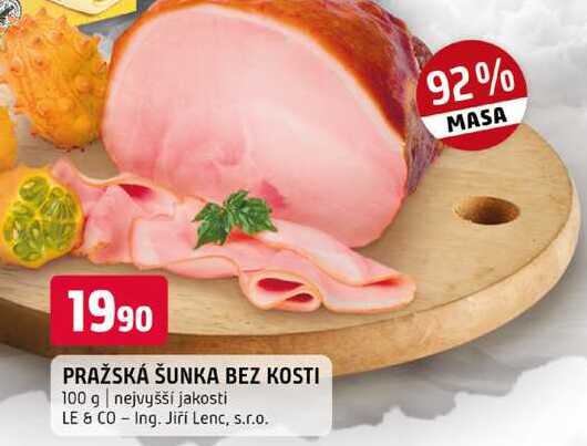 Pražská šunka bez kosti 100g