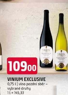 Vinium exclusive 0,751 víno pozdní sběr vybrané druhy 