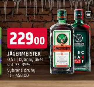 Jägermeister Bylinný likér 0,5l v akci