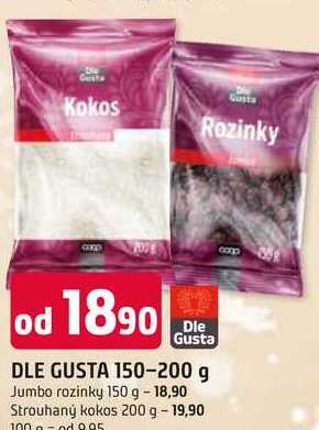 DLE GUSTA 150-200 g Jumbo rozinky 