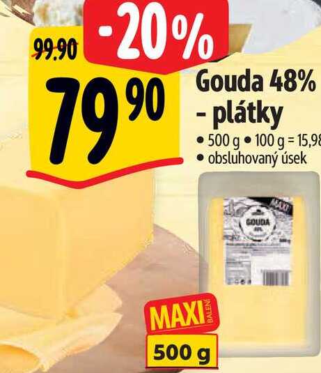   Gouda 48% - plátky 500 g 