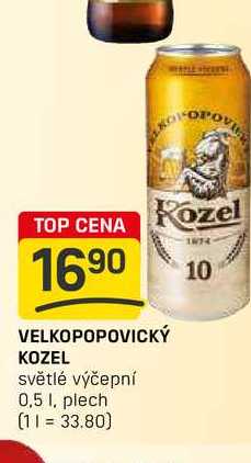 VELKOPOPOVICKÝ KOZEL světlé výčepní 0,5 l, plech 