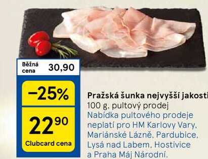 Pražská šunka nejvyšší jakosti, 100 g