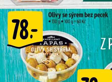 Olivy se sýrem bez pecek 130 g 