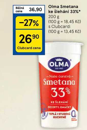 Olma Smetana ke šlehání 33%, 200 g 