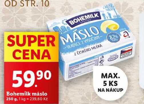 Bohemilk máslo, 250 g v akci