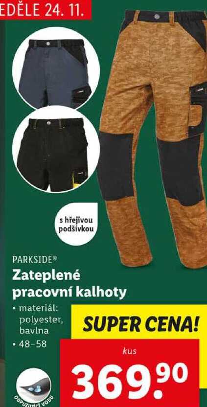 Zateplené pracovní kalhoty 