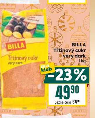 BILLA Třtinový cukr very dark 1 kg  v akci