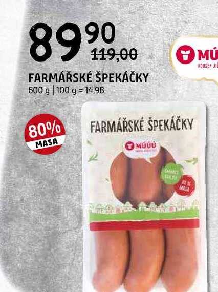 Farmářské špekáčky 600g