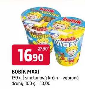 Bobík Maxi smetanový krém 130g, vybrané druhy