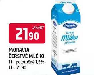 Moravia Čerstvě mléko 1,5% 1l