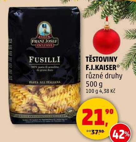 TĚSTOVINY F.J.KAISER, různé druhy, 500 g 