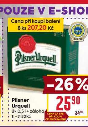 Pilsner Urquell Pilsner Urquell 8x 0,5l v akci