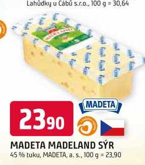 MADETA MADELAND SÝR 45% tuku, 100 g