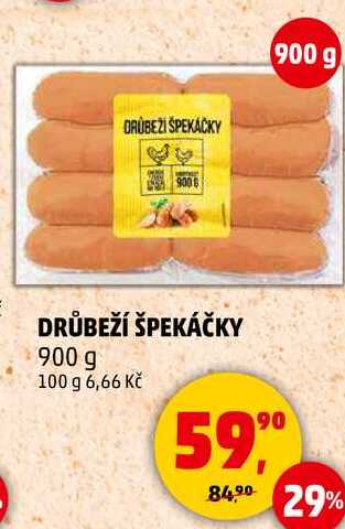 DRŮBEŽI ŠPEKÁČKY, 900 g