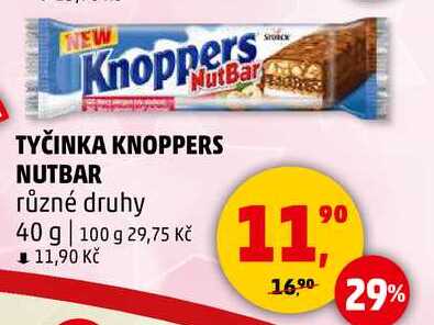 TYČINKA KNOPPERS NUTBAR různé druhy, 40 g  v akci