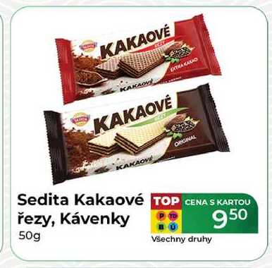 Sedita Kakaové řezy, Kávenky 50g