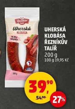 UHERSKÁ KLOBÁSA ŘEZNÍKŮV TALÍŘ, 200 g