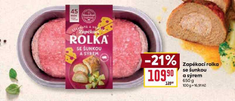 Zapékací rolka se šunkou a sýrem 650 g