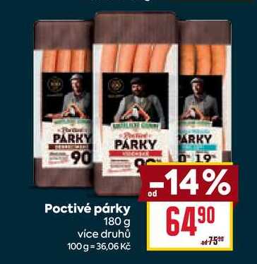 Poctivé párky 180 g