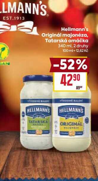 Hellmann's Originál majonéza, Tatarská omáčka 340 ml