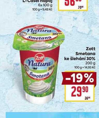 Zott Smetana ke šlehání 30% 200 g  v akci