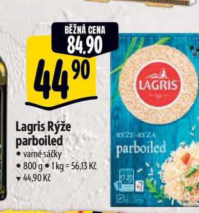   Lagris Rýže parboiled • varné sáčky 800 g 