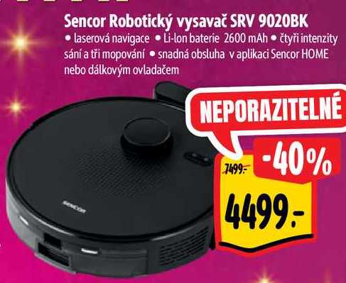 Sencor Robotický vysavač SRV 9020BK 