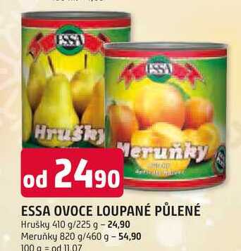 ESSA OVOCE LOUPANÉ PŮLENÉ Hrušky 410 g