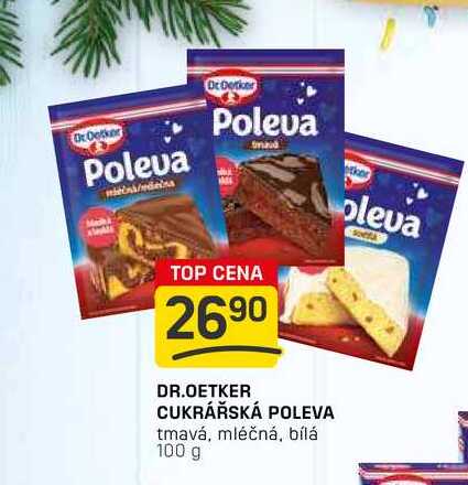 DR.OETKER CUKRÁŘSKÁ POLEVA tmavá, mléčná, bílá 100g