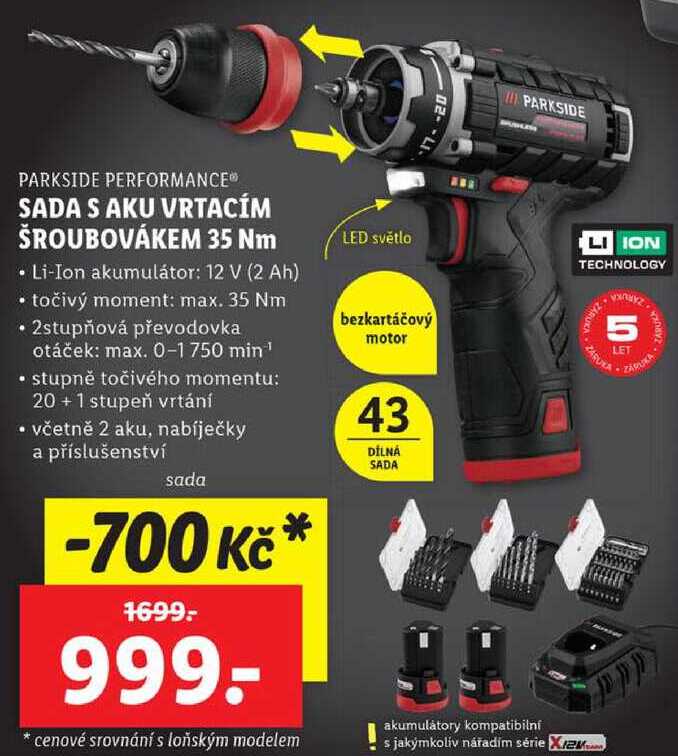 SADA S AKU VRTACÍM ŠROUBOVÁKEM 35 Nm