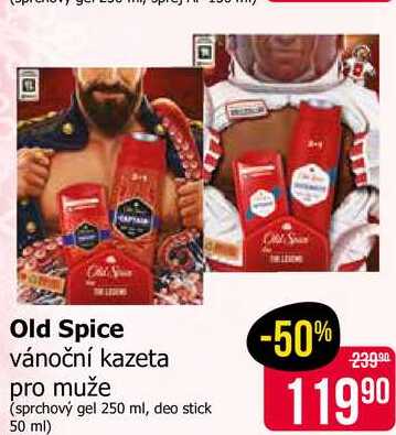 Old Spice vánoční kazeta pro muže (sprchový gel 250 ml, deo stick 50 ml) 