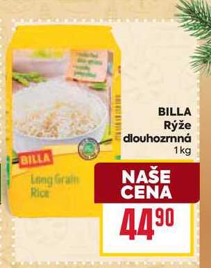 BILLA Rýže dlouhozrnná 1kg 